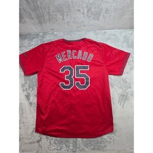 Match-Up Cleveland Indians Oscar Mercado 35 Baseball Jersey Red Mens XL